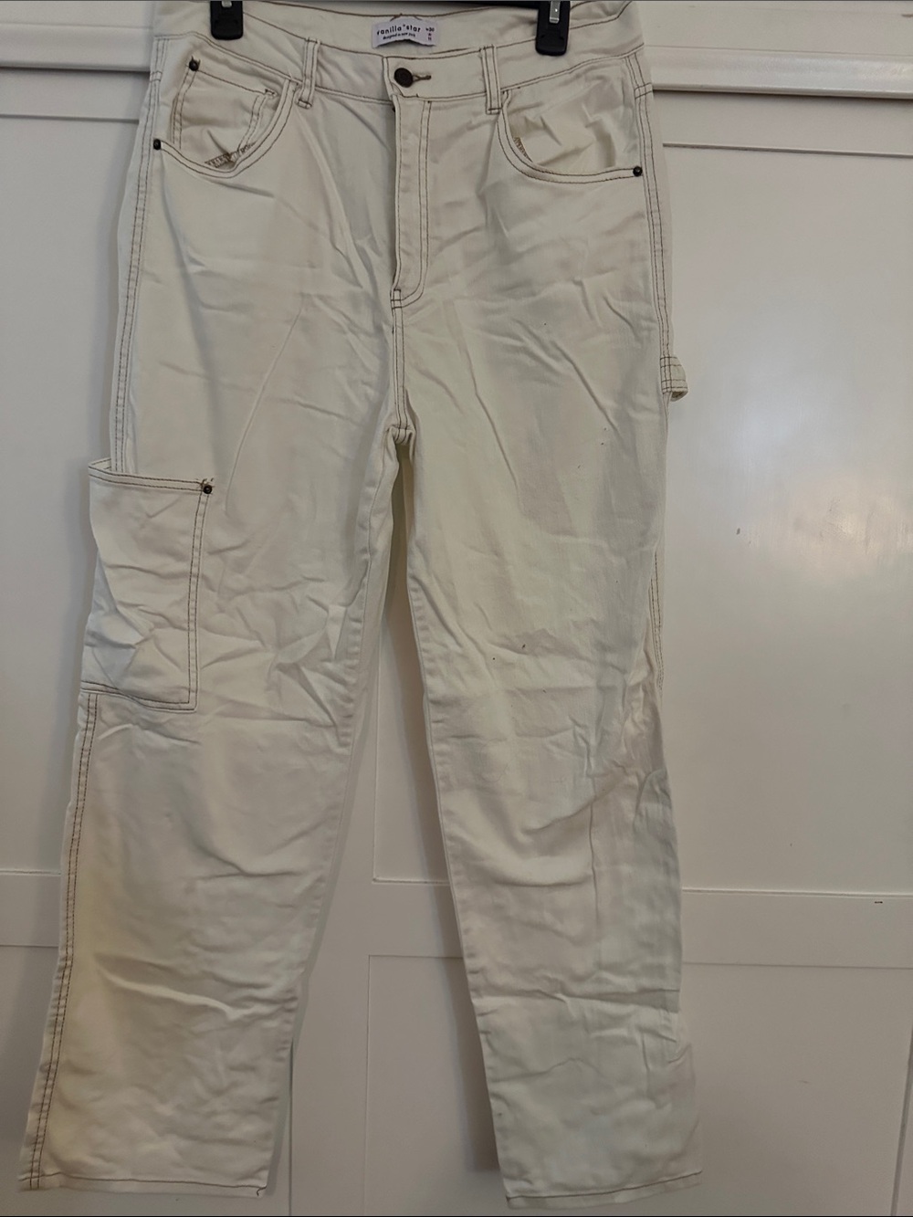 Unbranded Women’s Cream Straight Leg Carpenter Jeans